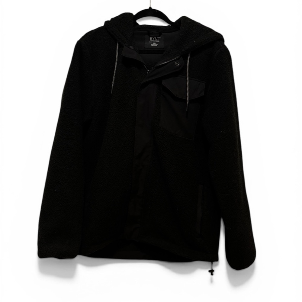 BYLT Black Sherpa Hooded Fleece Jacket